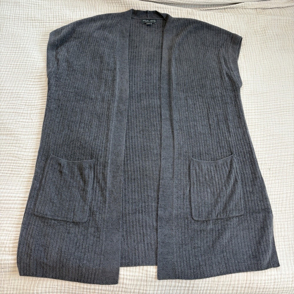 Barefoot‎ Dreams Cozy Chic Ultra LiteVest Carbon Gray Soft Lounge Women's Large